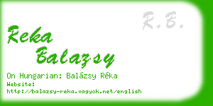 reka balazsy business card