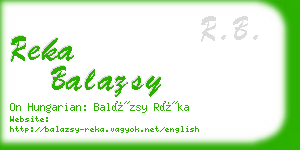 reka balazsy business card